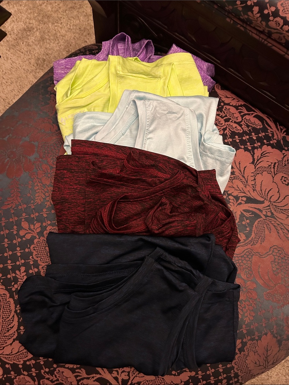 Women’s Mixed-Color Tank Top Set — Black, Burgundy, Light Blue, Lime, Purple